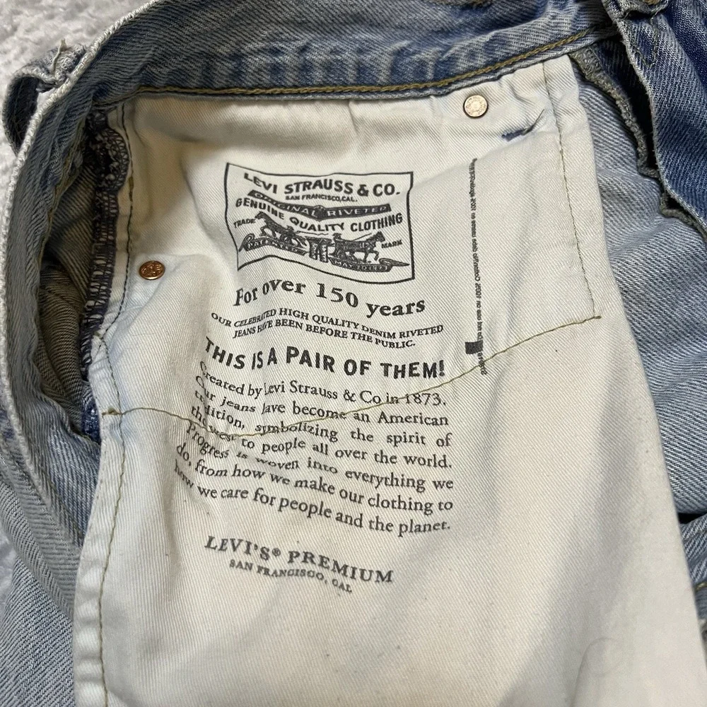 Levi's Premium 578 Baggy Jeans Mens W31 Light Wash Distressed A4750-0022 31x29